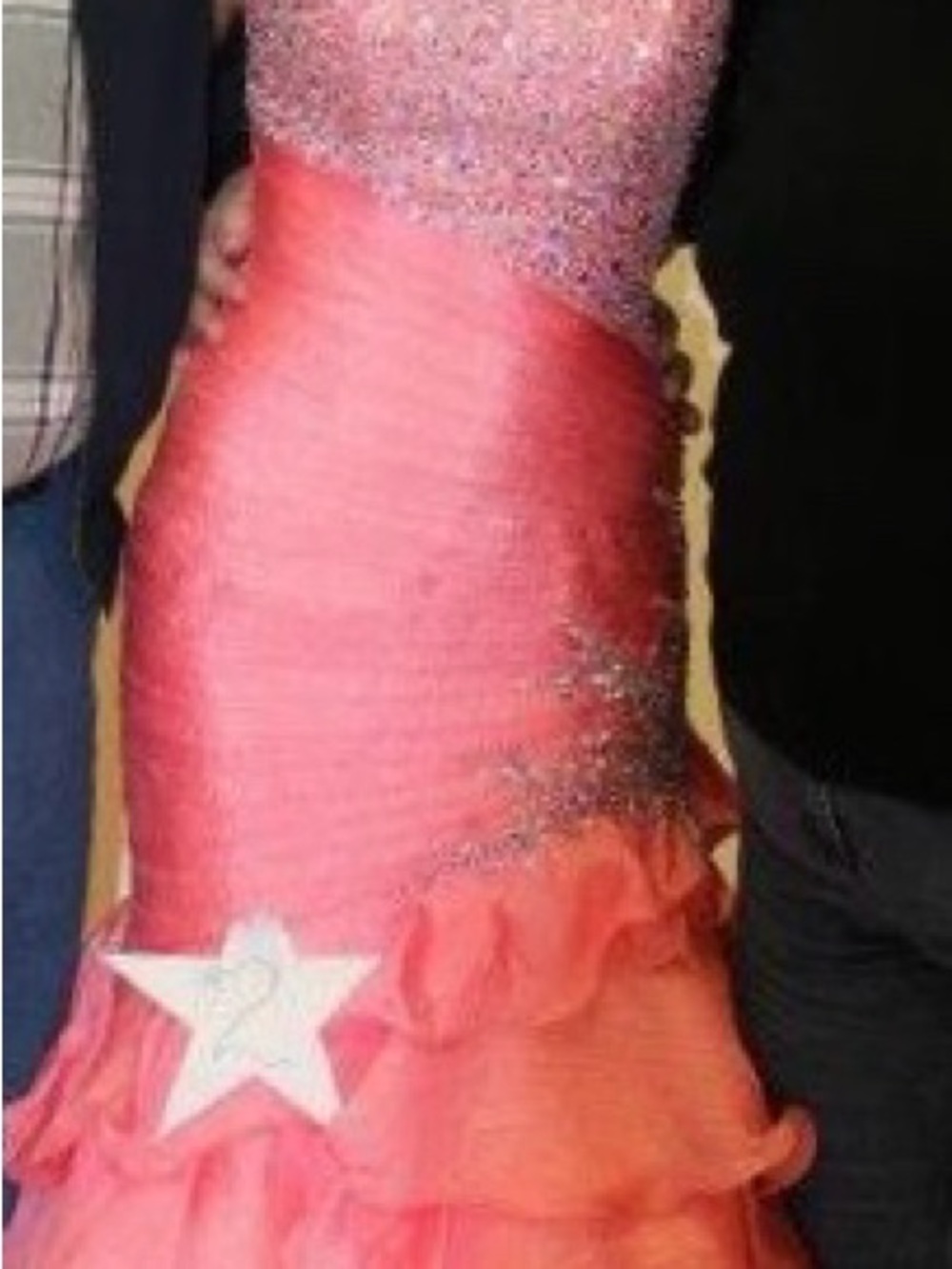 Night Moves Prom Collection Coral Ruffled Gown - Picture 8 of 8
